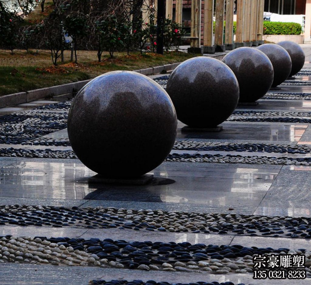 路障石球，市政園林阻車石，人車分離石頭擺件