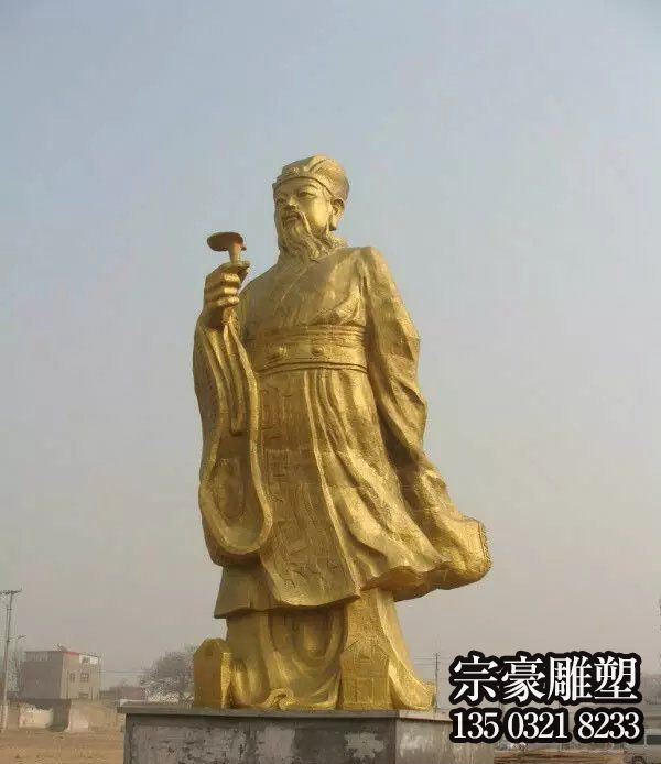 中國古代名醫(yī)李時珍鑄銅漆金雕像 中國古代名醫(yī)李時珍鑄銅漆金雕像